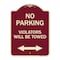 Signmission Parking Violators Will Towed W/ Bidirectional Arrow Heavy-Gauge Alum Sign, 24" x 18", BU-1824-23349 A-DES-BU-1824-23349 - alternate 1
